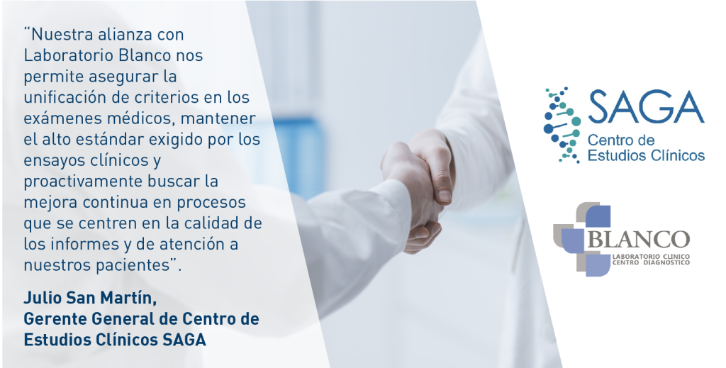 Laboratorio Clínico Blanco y Centro de Estudios Clínicos SAGA: una alianza estratégica en bienestar del paciente.